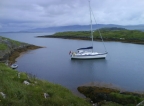 In the tiny (and very shallow) anchorage of Eilean Mor, MacCormaig Islands. � Tony Whittingham